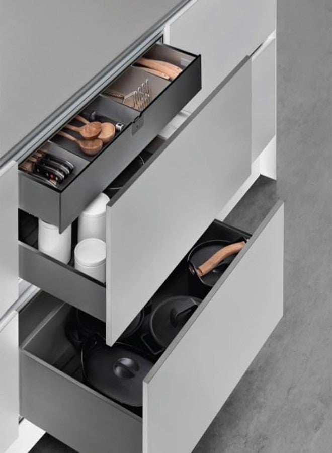 DBR Kitchen Slim Tandem Box for Drawer System With Soft Close Load Capacity Upto 40 Kg (Grey, 4 x 20 Inch) (Depth 500mm) Wood - Image 1